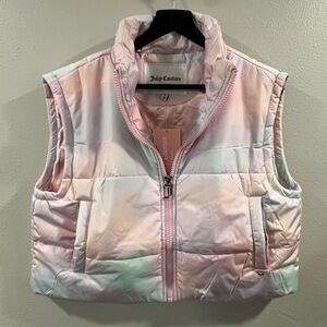 Juicy Couture Pastel Pink and White Puffer Vest